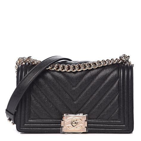 chanel medium the boy caviar chevron black|The Ultimate Guide to the Chanel Boy Bag .